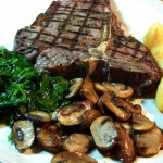 T-Bone Steak with Mushrooms and Spinach Feb 24th, 2012